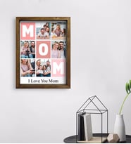 BK Gift Kişiye Özel Mom Temalı Doğal Masif Ahşap Çerçeveli Tablo 45x65cm-1