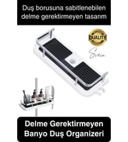 Dayanıklı Plastik Beyaz Banyo Duş Rafı Organizer Delme Gerektirmez Sabun Şampuan Düzenleyici