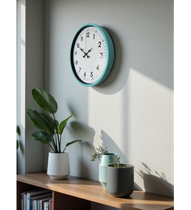 36 Cm Turkuaz Dekoratif Duvar Saati (Standart)