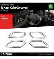 Dacia Sandero Krom İç Kapı Kolu Çerçevesi 4 Prç 2020 Üzeri A+ Kalite