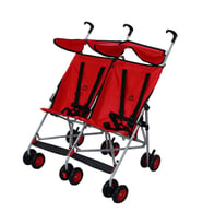 Aldeba 3030 İkiz Pratik Baston Bebek Arabası Kırmızı (Standart)