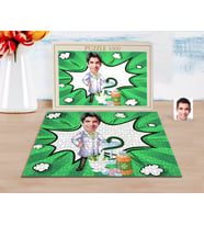 BK Gift Kişiye Özel Erkek Eczacı Karikatürlü 1000 Parça Profesyonel Puzzle-2