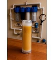WaterGold Su Arıtma Cihazı Kireç Önleyici Shell Kablı Reçine Filtre Kartuşu 10 inç (Siyah - Beyaz)