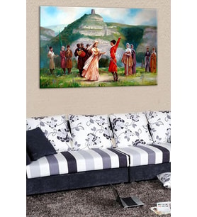 Talya Tablo Oryantalist Kanvas Tablolar Türk Osmanlı Kafkas 50x35 no-2933