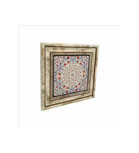 Osmanlı Çini Deseni Baskılı Taş Tablo 25X25