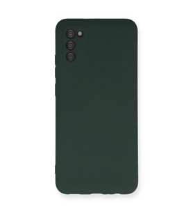 Samsung Galaxy A03S Kılıf Nano içi Kadife Silikon - Koyu Yeşil