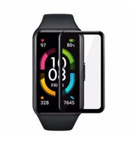 Microsonic Huawei Honor Band 6 Tam Kaplayan Temperli Cam Full Ekran Koruyucu Siyah