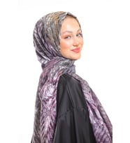 Hasır Desen Pavia Seri Şal Eşarp Askısı ile Birlikte 90X200 cm Lila Mor-90X200