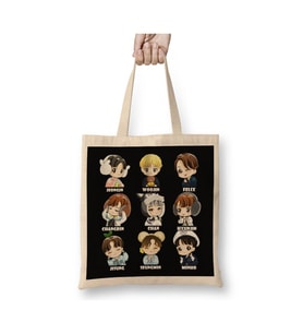 Stray Kids Changbin Chibi Beyaz Bez Çanta Uzun Saplı Alışveriş Çantası