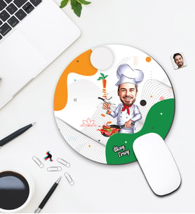 Kişiye Özel Karikatür Şef Tasarımlı Mouse Pad 072