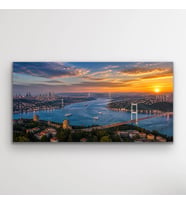 3 Boğaz Manzaralı İstanbul Kanvas Tablo 60X120 CM