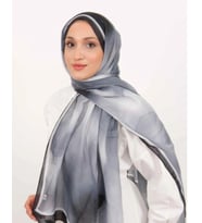 Luissa Soft Şal Bahar Desen Siyah Gri