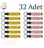 Sarı & Y Ağzı, Öğrencileriniz İçin Yıllarca Saklanacak Hatıra, 32’li Set, Mesajlı Deri Anahtarlık