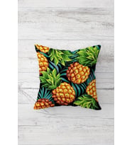 Renkli Ananas Desenli Çift Tarafı Baskılı Gizli Fermuarlı Yastık Kılıfı Kırlent Koltuk Yastık Kılıfı (Sarı-Yeşil)