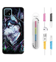 Realme C11 C21 C21Y C25Y C11 2021 Kılıf Kablo Koruma Spiral Silikon Dog Eyes 1761