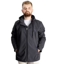 Mode XL Büyük Beden Erkek Kapüşonlu Mont Waterproof Softshell 21235 Antrasit