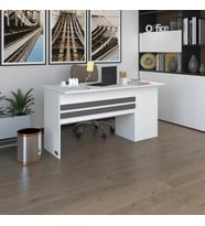 Kenzlife ofis masası kamikaze byz sol 75*140*80 raflı dolap şeritli bilgisayar çalışma masası (Karışık)
