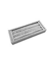 Yerli Üretim Ufak Boy Süet Kumaş Gri Renk 18 / 7 cm Rulo Çekmece İçi Yüzük Standı
