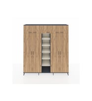 Hyperion Dolap 18 Raflı 9 Kapaklı 220x44x243 Antrasit-Çam/Aytaşı