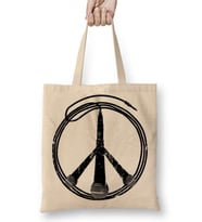 Müzik Barış Peace Bez Çanta Uzun Saplı
