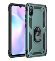 Redmi 9A Kılıf Sofya Yüzüklü Silikon Kapak - Yeşil