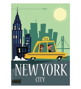 Nyc Afiş Tablo Ahşap Poster Dekoratif