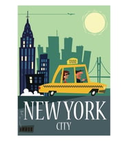 Nyc Afiş Tablo Ahşap Poster Dekoratif
