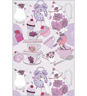 Eliana Home Baskılı, Yıkanabilir Kaymaz Taban Mutfak Halısı LNA2034-HT-1104 100x150 cm (Mor)