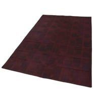 Bordo El Dokuma Salon Halısı Geometrik Motifli Modern Stil Orta Havlı Doğal Doku