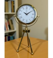 River World Masa Saati 3 Ayaklı Metal Gold Tripod Saray Zerafeti
