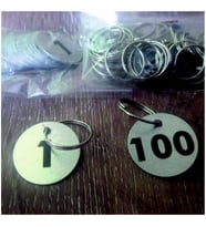 100 Adet Vestiyer Numarası, Tek Taraflı, ÇİFT TAKIM (Gümüş Renk)