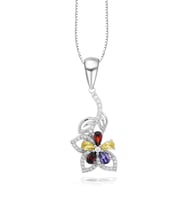 Renkli Bahar Çiçeği Love Flower Kadın Gümüş Kolye