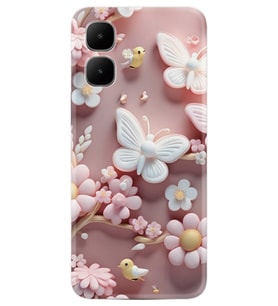 Infinix Smart 10 Kılıf Boutique Baskılı Resimli Pembe Kelebekler Pcode -088