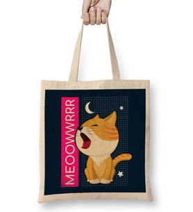 Cute Tiger Kitty Ca Bez Çanta Uzun Saplı