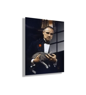 Temperli Gerçek Cam Tablo The Godfather Baba Görseli