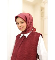 Kırmızı Silk Home Shiny Eşarp