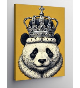 Kanvas Tablo Taçlı Panda Ve Karizma