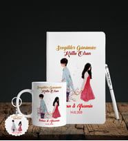 Sevgililer Gününe Özel Defter Kalem Kupa & Süblimasyon Anahtarlık Hediye Seti 27