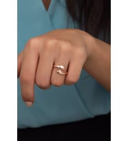 925 Ayar Ayarlanabilir Rose Sarılan Elller Gümüş Yüzük