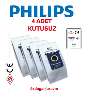 Philips 3000 ve 8000 4 lü Performer Silent S-Bag Toz Torbası  KUTUSUZ