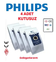 Philips 3000 ve 8000 4 lü Performer Silent S-Bag Toz Torbası  KUTUSUZ