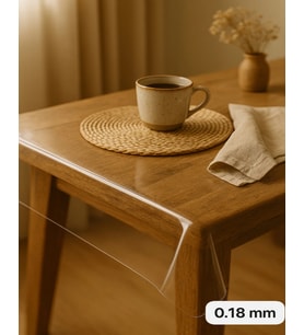 Şeffaf , İnce , Pvc Kaymaz Taban 180 Micron 0,18 Mm Masa Örtüsü - 100 x 280  ( Hasır Hariçtir. )