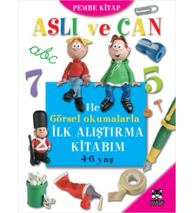 Aslı ve Can ile Görsel Okumalarla İlk Alıştırma Kitabım (Pembe )