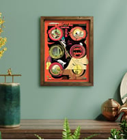 BK Gift Modern Soyut Tasarımlı Doğal Masif Ahşap Çerçeveli Tablo 30x40cm-13