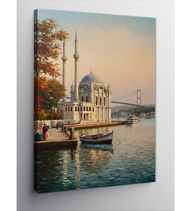 Kanvas Tablo İstanbul'Da Boğaz Ve Camii