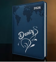 BK Gift Kişiye Özel İsimli Termo Sert Kapak 2026 Lacivert Ajanda -5, Öğretmenler Günü Hediyesi, Yeni İş Hediyesi