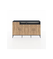 Arges Konsol 6 Raflı 4 Kapaklı 176x30x99 Antrasit-Çam/Antrasit