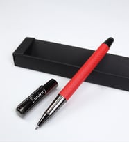 Kişiye Özel Siyah Touch Roller Kalem (Kırmızı)
