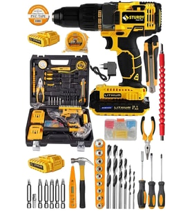 100 Parça Set Matkap 256 Vf 1,2ah Darbeli Lion-çift Akülü Metal Şanzuman Turbo Şarjlı Matkap