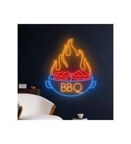 BBQ Yazılı ve Şekilli Yazılı Neon Tabela